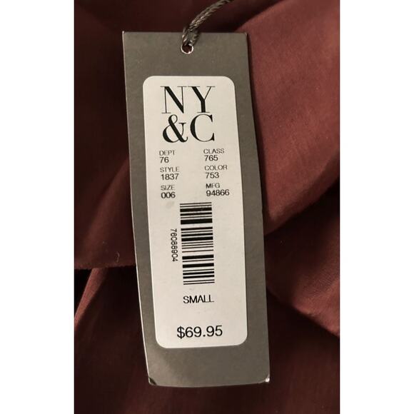 NWT New York & Co Eva Mendes Faux Wrap Wide Leg Brown Pants Small - Picture 7 of 8
